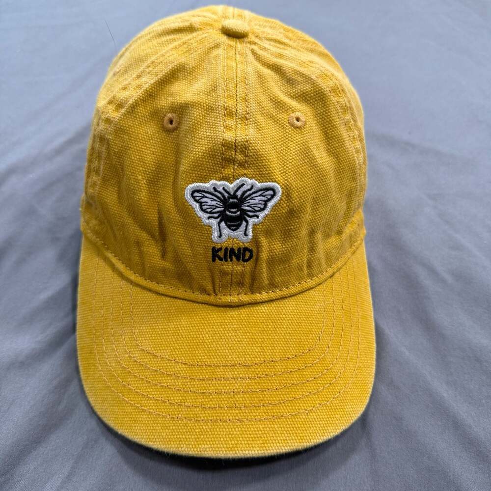 Clean  Bee KIND Embroidered Gold Baseball Cap Hat